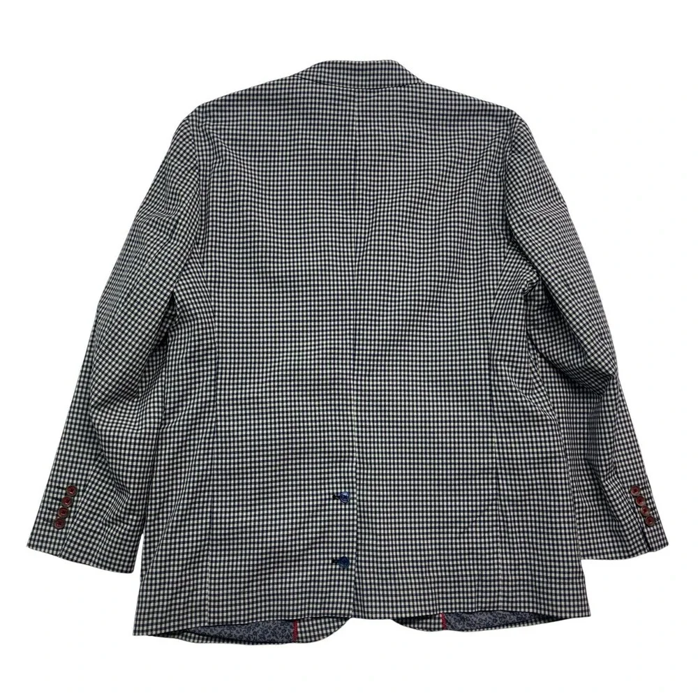 Robert Graham 44R Blue White Wool Cotton Blazer Jacket Unstructured Sport Coat